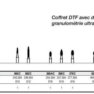 Coffret instruments diamantés avec granulométrie ultra fine 100404