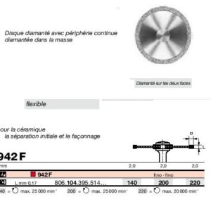 Disques diamantés Ref/ 942F