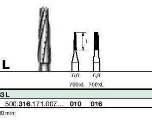 Instruments tungstène chirurgicaux turbine (316 ) CB33L