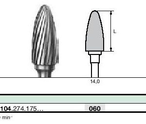 Instruments tungstène, Denture conventionnelle CC251