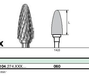 Instruments tungstène, Denture pour Acrylique CC251AX