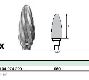 Instruments tungstène, Denture pour plâtre sec CC251CX