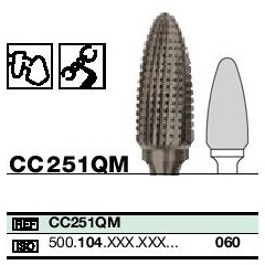 Instruments tungstène ,fraise QM pour matériaux durs CC251QM