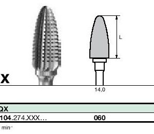 instruments tungstène, Denture pour résines molles CC251QX