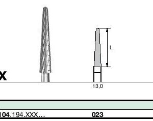 instruments tungstène, Denture pour métaux non précieux durs CC261TX