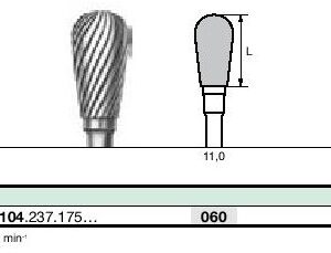 Instruments tungstène, Denture conventionnelle CC77