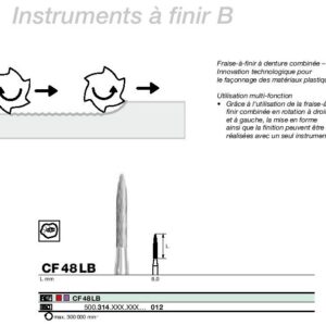 Instruments à finir tungstène B  CF48LB