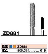 Fraises diamantées à turbine  retouche ZirconeRef/ZD881